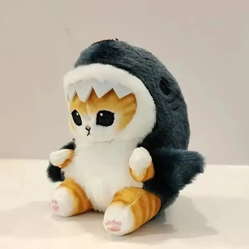 Cute Anime Keychain - Tempura Fried Shrimp Shark Cat Plush Doll for Girlfriend