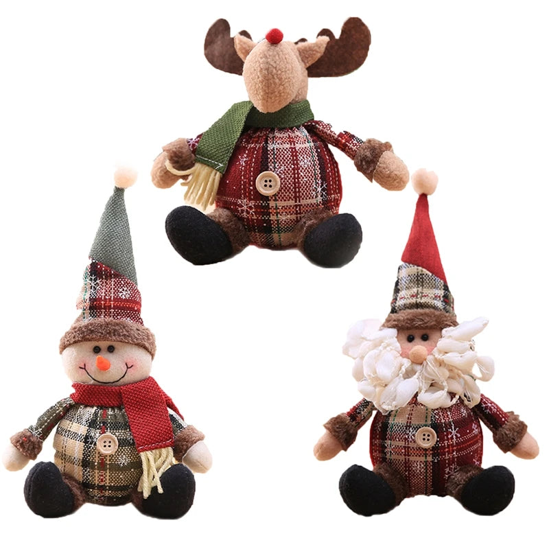 Home Christmas Decorations - Santa Claus Elk Doll for Xmas 2024