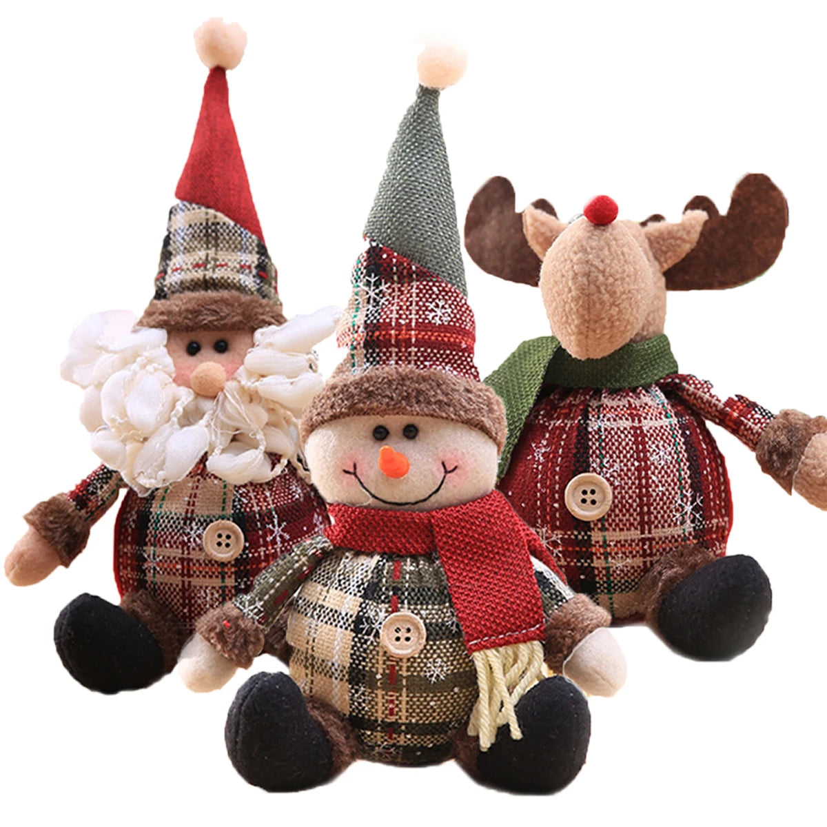 Home Christmas Decorations - Santa Claus Elk Doll for Xmas 2024