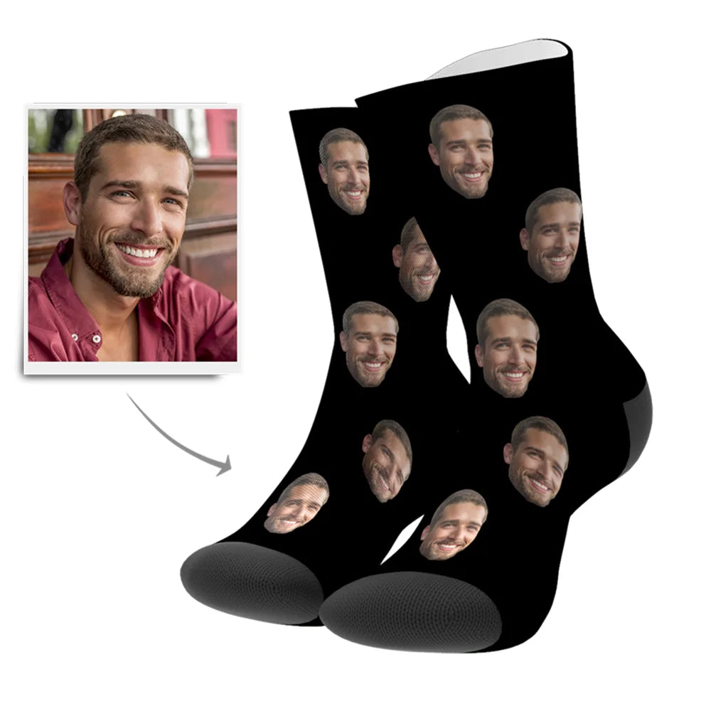 Custom face photo socks women men birthday funny Valentine's gift,personalised head socks wedding Keepsake valentines present