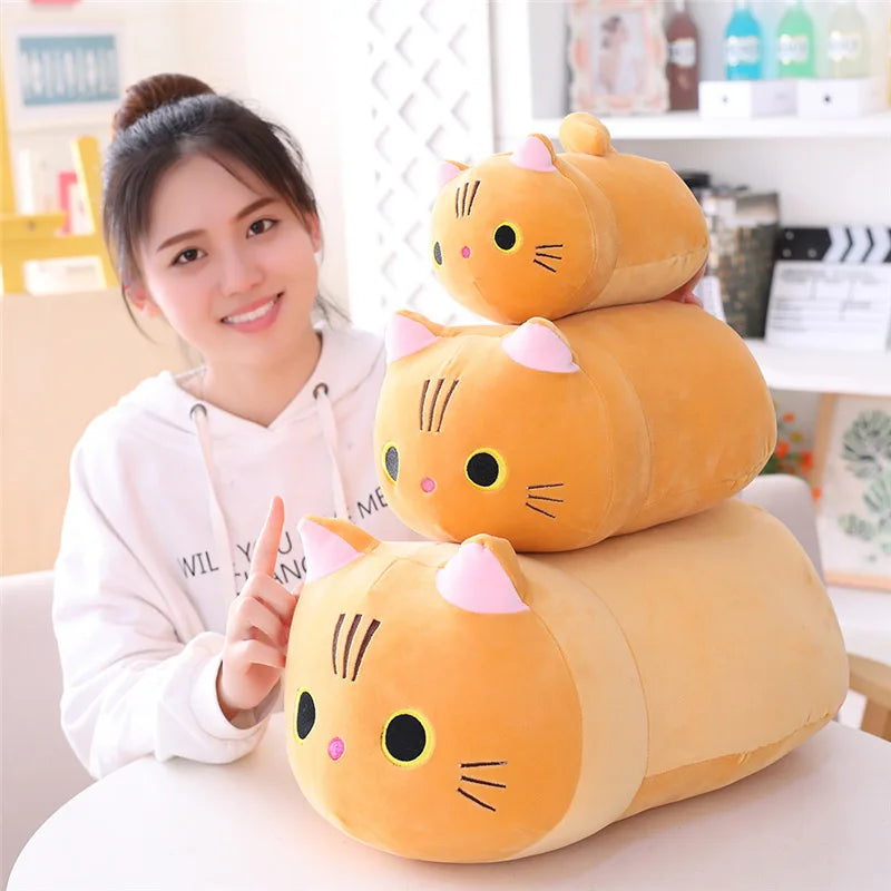 Soft Sweet Cat Plush Toy - Cute Cartoon Pillow for Kids & Babies