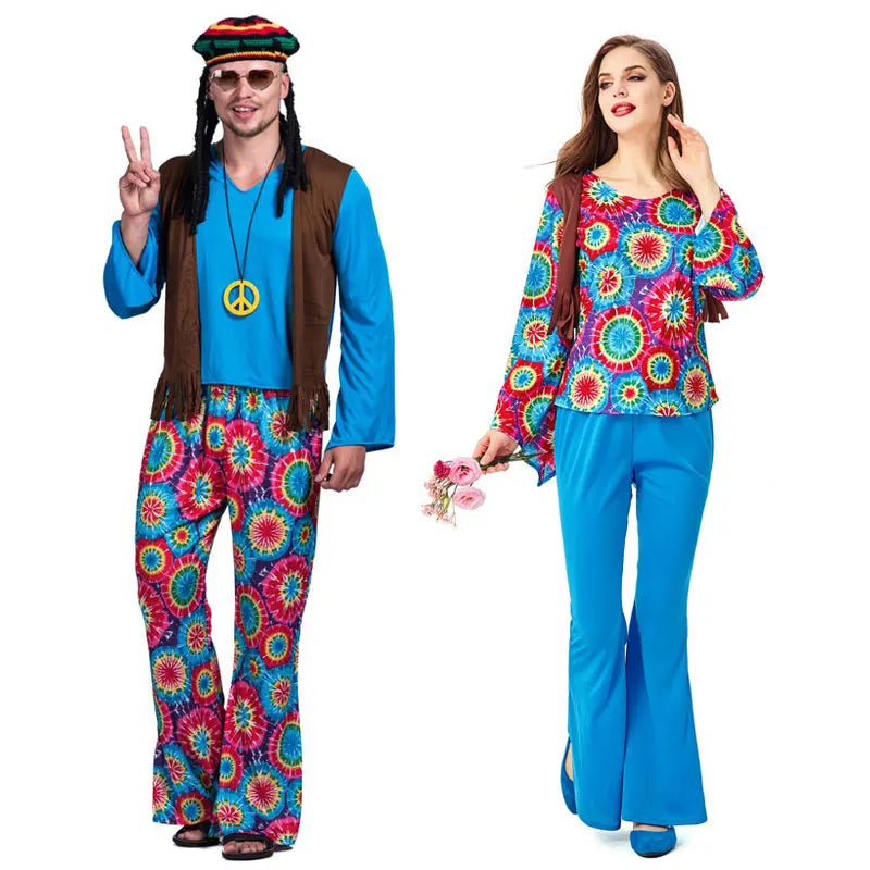 Retro 60s 70s Hippie Love Peace Costumes - Perfect for Couples, Halloween, Purim, and Parties