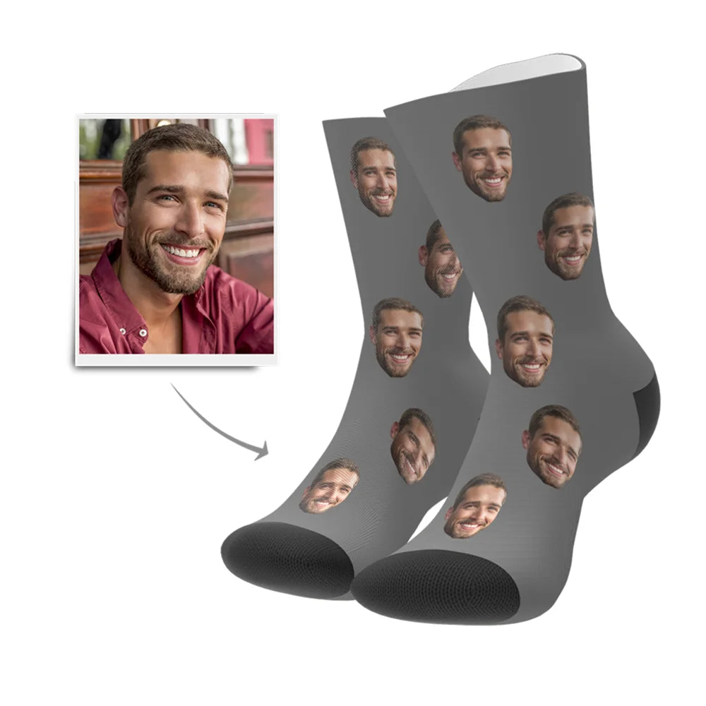 Custom face photo socks women men birthday funny Valentine's gift,personalised head socks wedding Keepsake valentines present