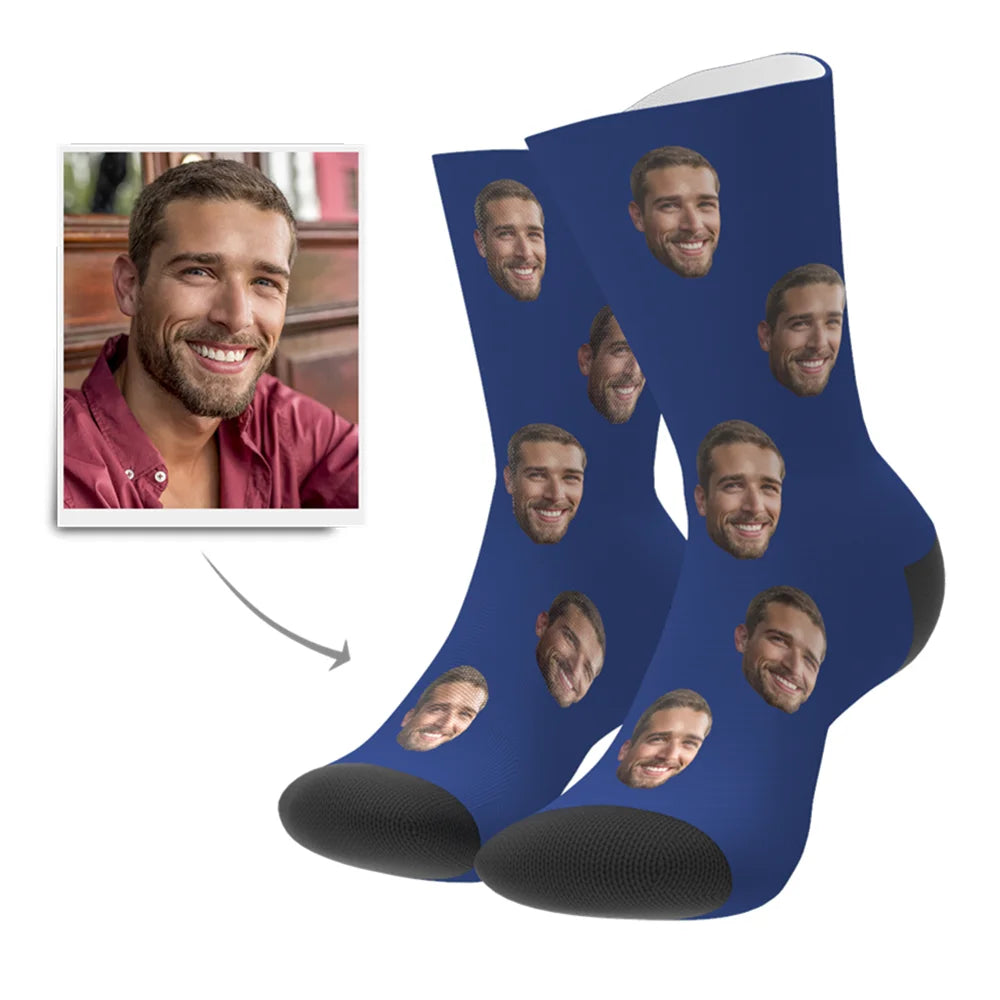 Custom face photo socks women men birthday funny Valentine's gift,personalised head socks wedding Keepsake valentines present