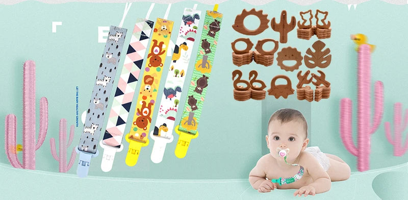 Custom Name Silicone Baby Pacifier Clip - Personalized & BPA Free