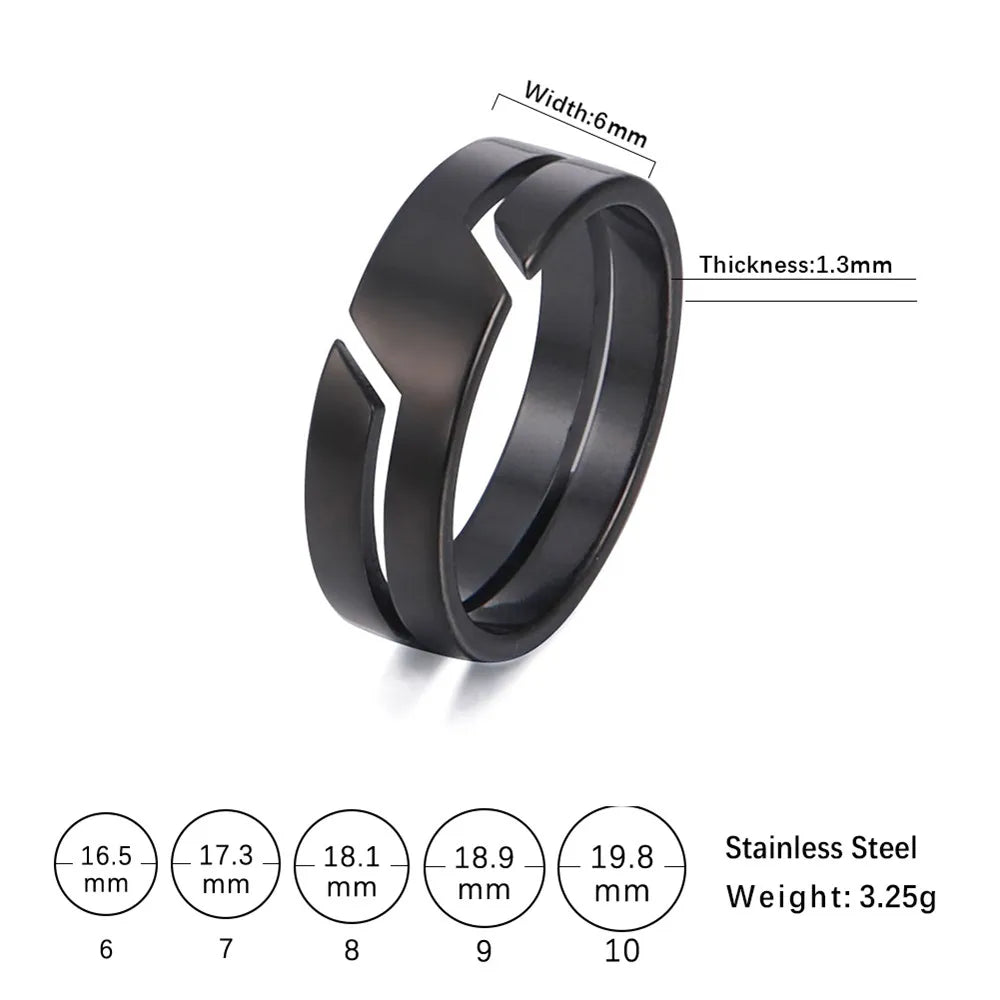 Trendy Stainless Steel Couple Rings - Unique Gift for Casual and Formal Occasions