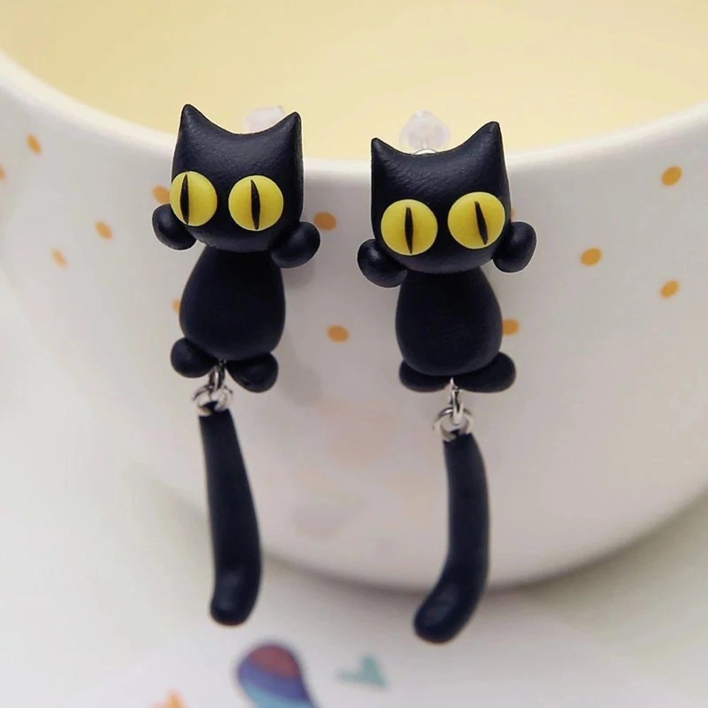 Cute Black Cat Earrings - Perfect for Halloween & Gothic Style