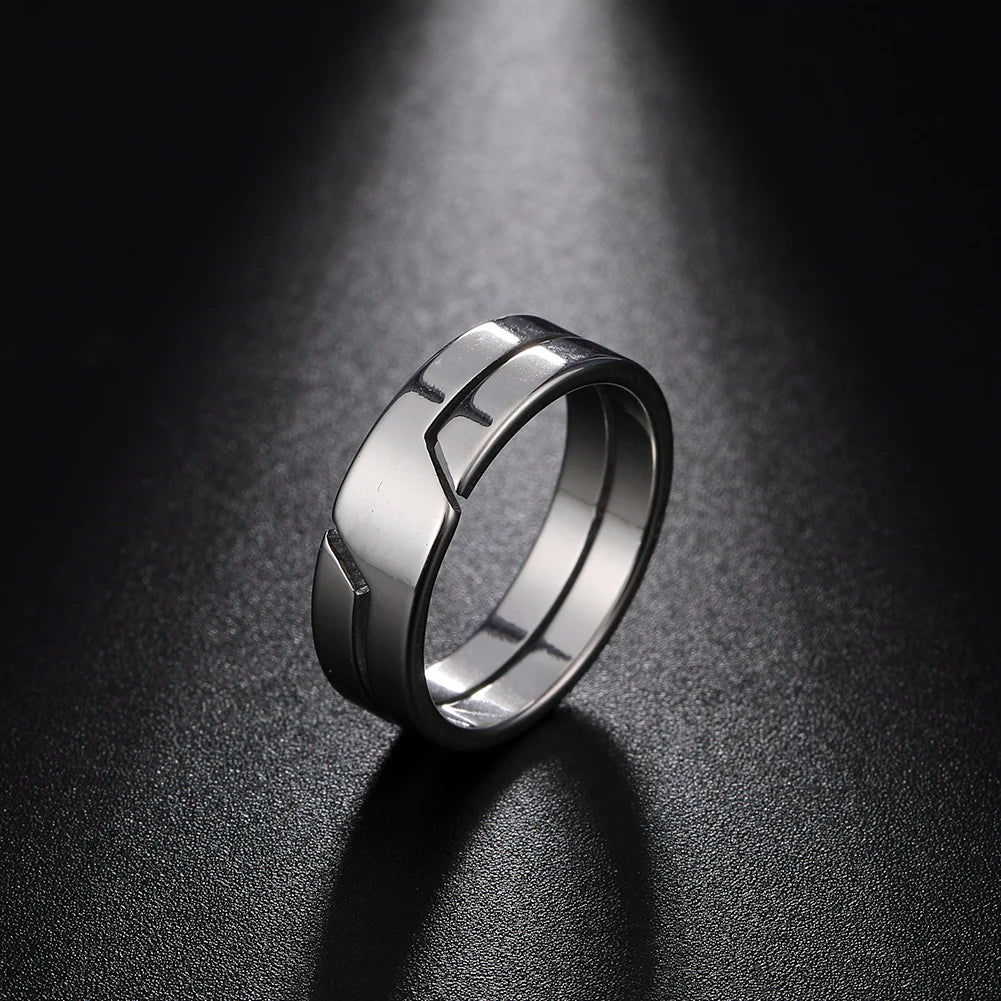 Trendy Stainless Steel Couple Rings - Unique Gift for Casual and Formal Occasions