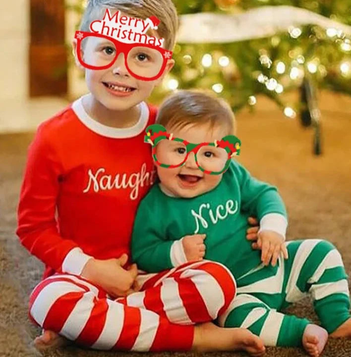 Christmas Party Glasses - Santa, Snowman, and Tree Photo Props