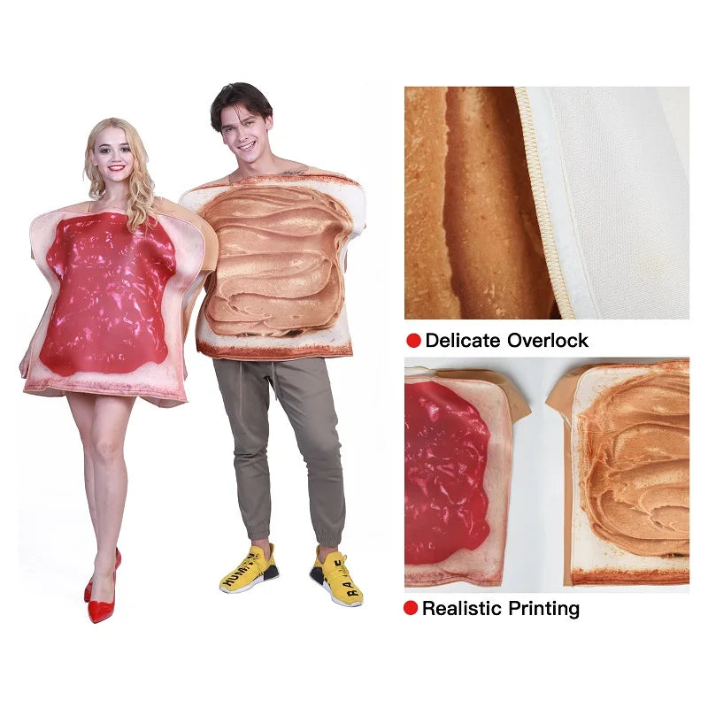 Funny Peanut Butter and Jelly Couple Costume - Perfect for Halloween and Parties