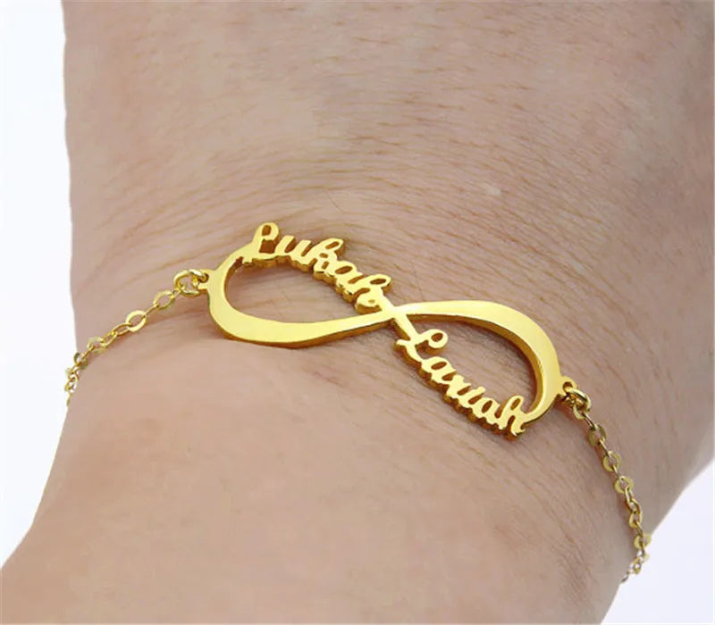 Infinity Sign Name Bracelet | Unique Jewelry for Him and Her