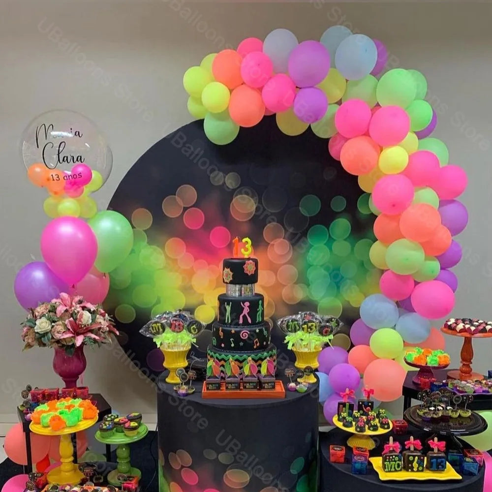 Black Neon Balloon Arch Kit - Perfect for UV Party Decorations