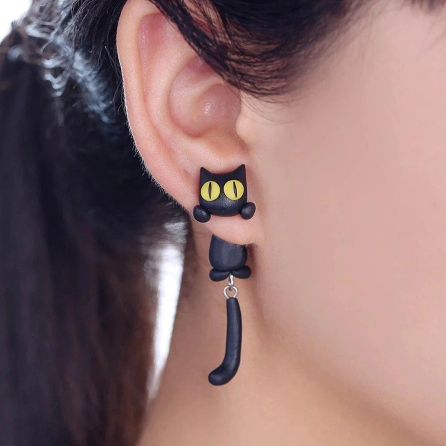 Cute Black Cat Earrings - Perfect for Halloween & Gothic Style