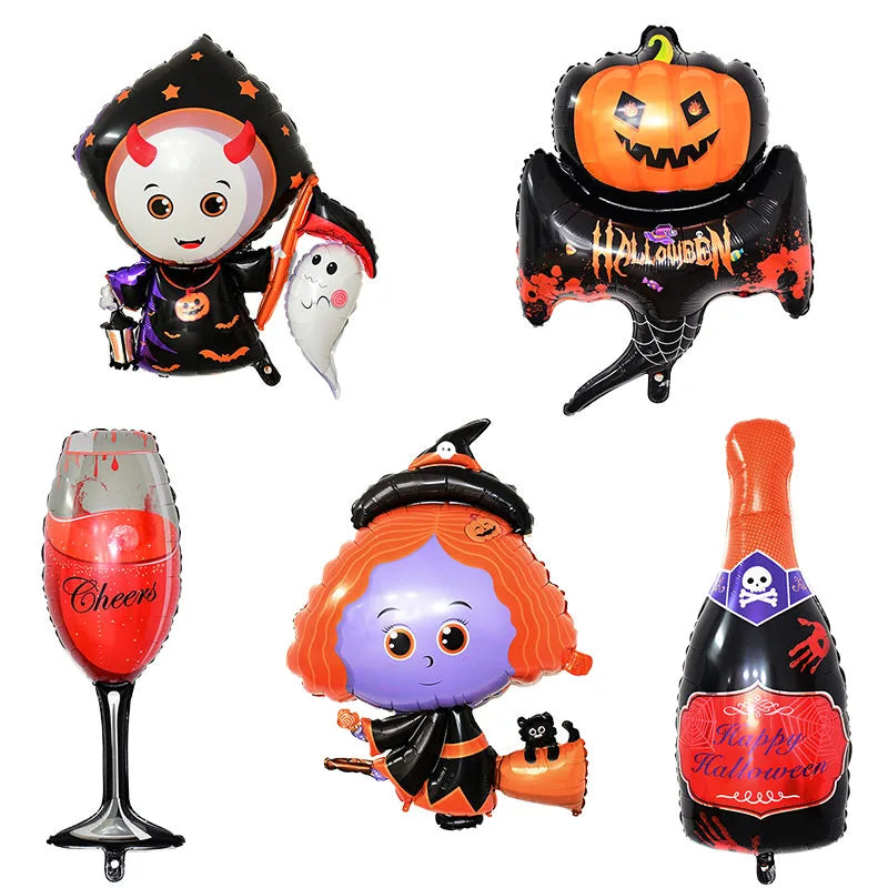 Halloween Foil Balloons - Durable & Reusable Decorations for Parties”