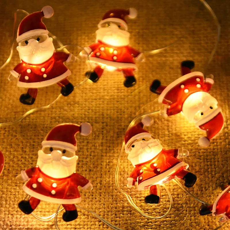 Santa Claus Snowflake LED Lights - Christmas Tree Ornaments for 2024