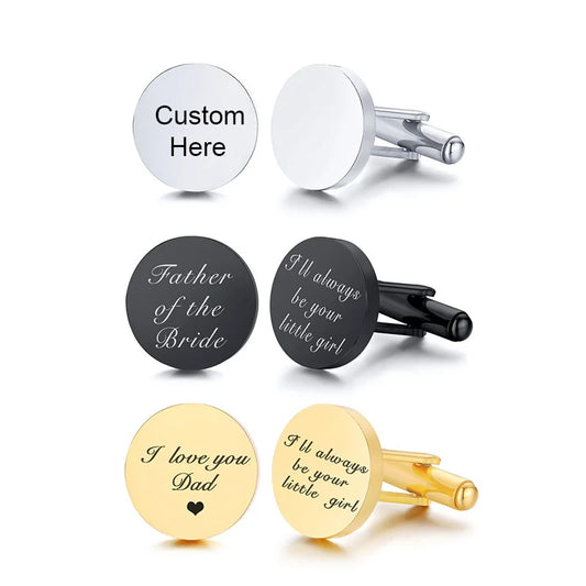 Personalized Engrave Cufflinks | Custom Gifts for Him