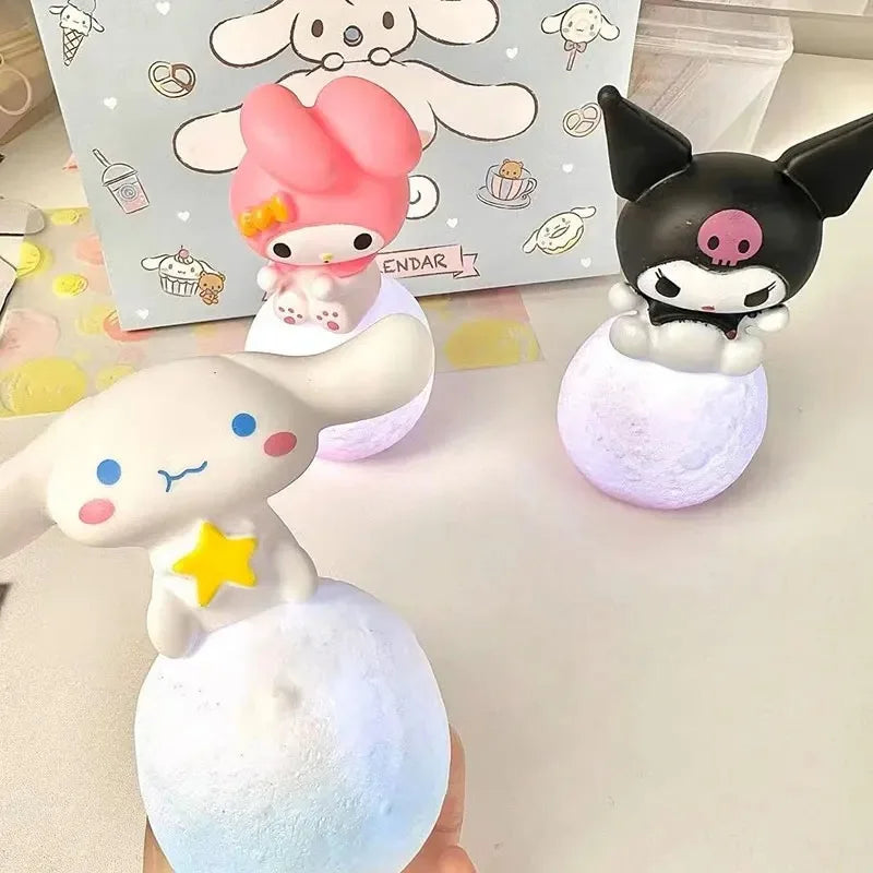 Anime Night Light Figures - Adorable Kuromi and Cinnamoroll Glow Toys