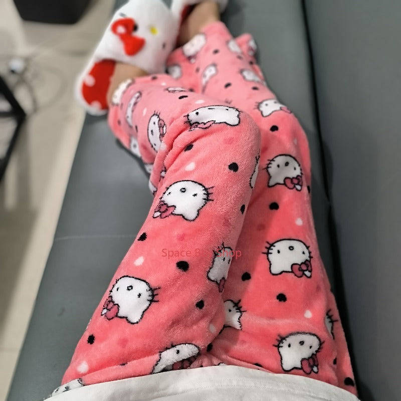 Hello Kitty Pajama Pants - Cozy Sanrio Fleece Trousers for Women