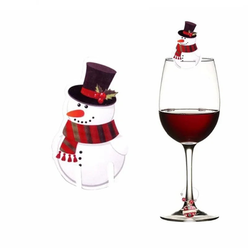 Festive Santa Hat Wine Glass Decor - Perfect Christmas Party Ornament