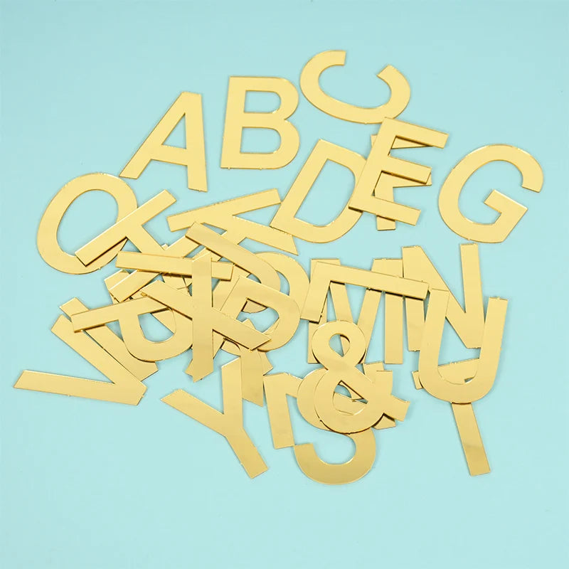 DIY Custom Name Cake Topper - Gold Acrylic Letters for Party Decor