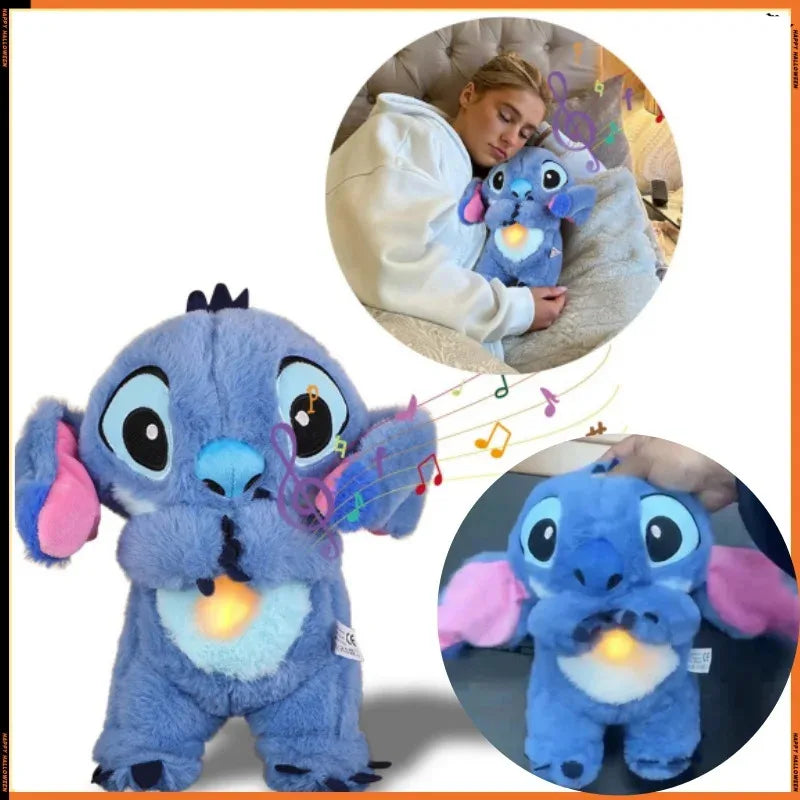 Stitch Doll Toys | Baby Breathing Bear Plush with Soothing Music and Light