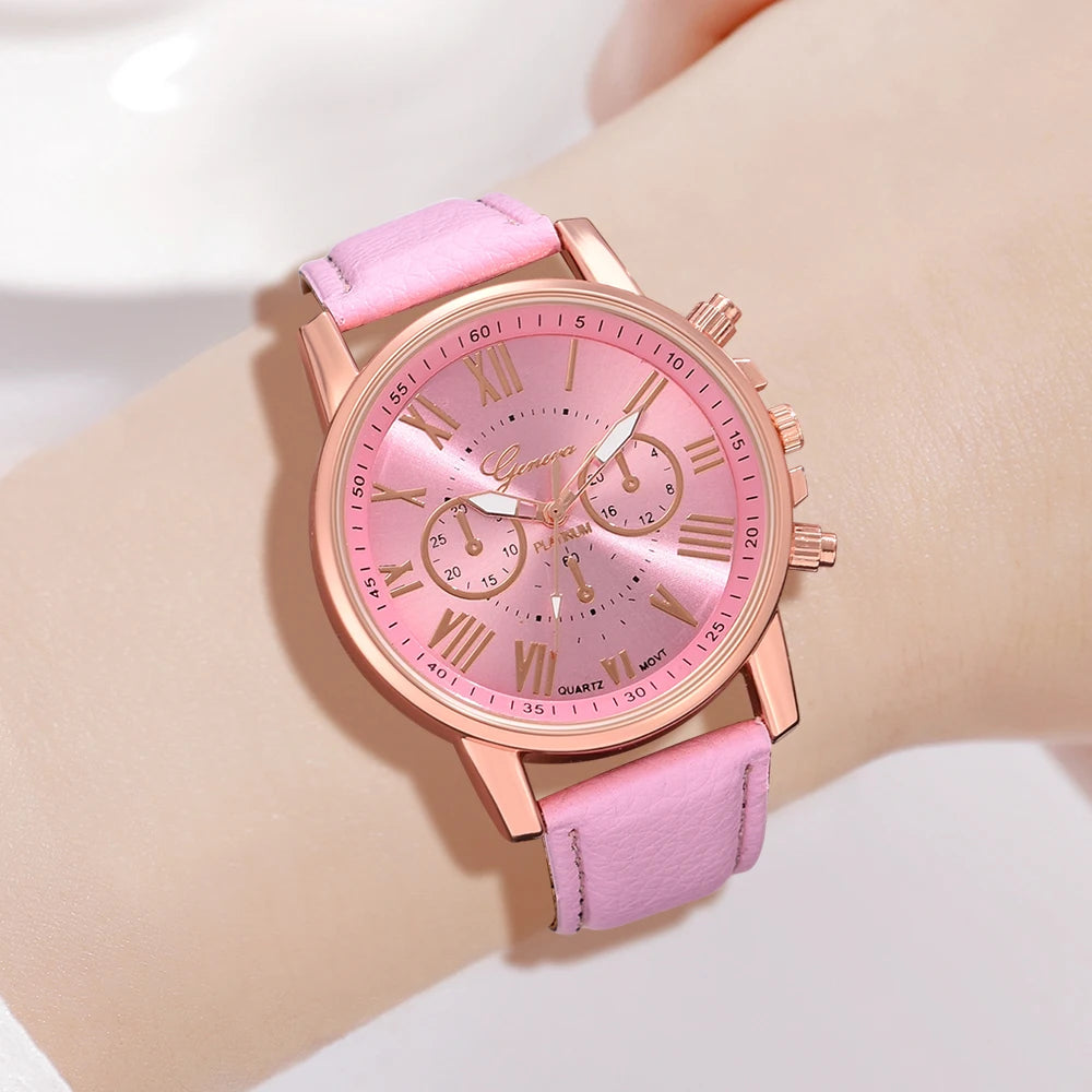 Gift-Ready Women’s Watch Set | Stylish Roman Dial and Jewelry Collection