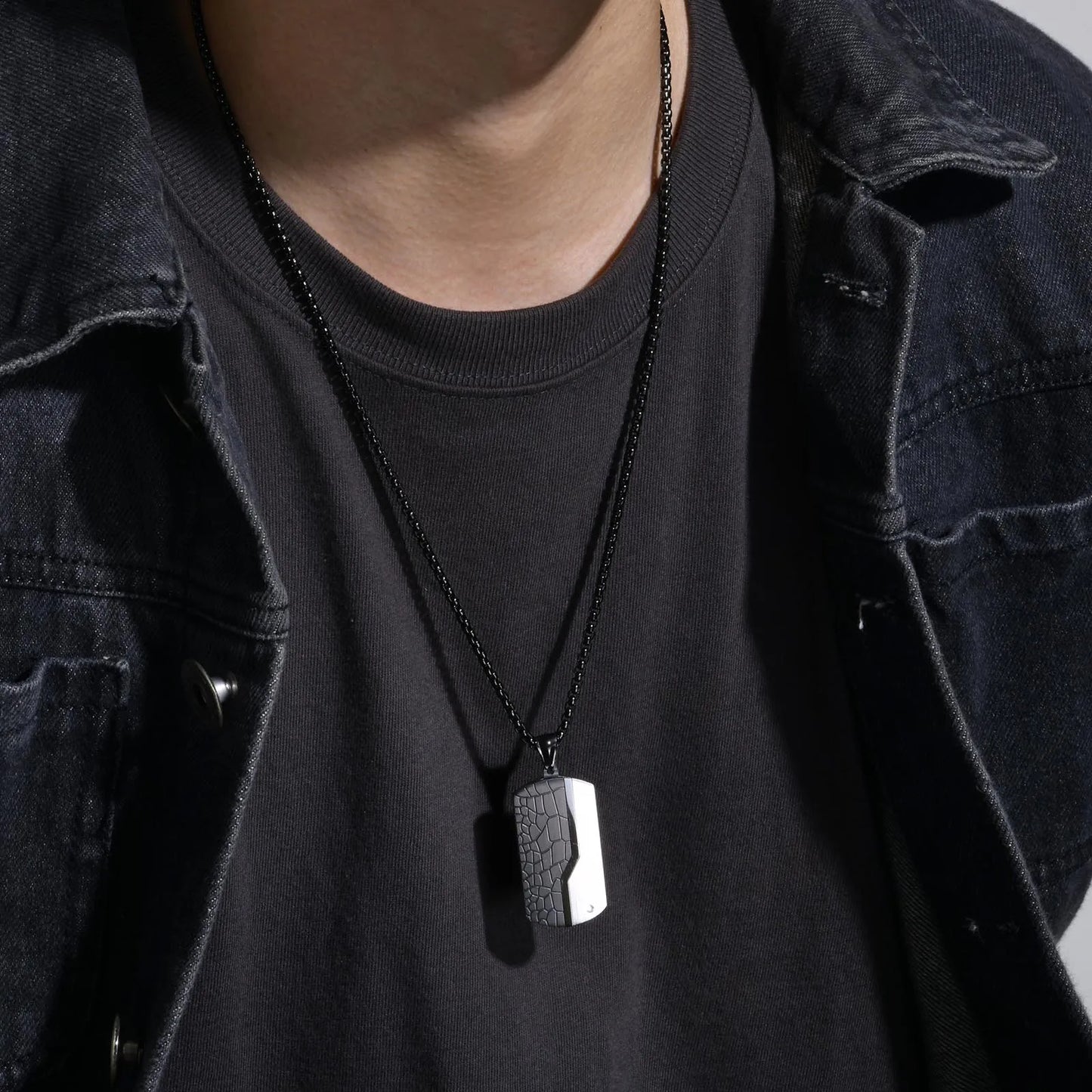 Gift for Him: Men's Stainless Steel Dog Tag Pendant Jewelry