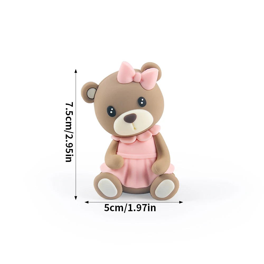 Cute 3D Bear Doll Cake Topper - Ideal for Boy or Girl Birthday Party