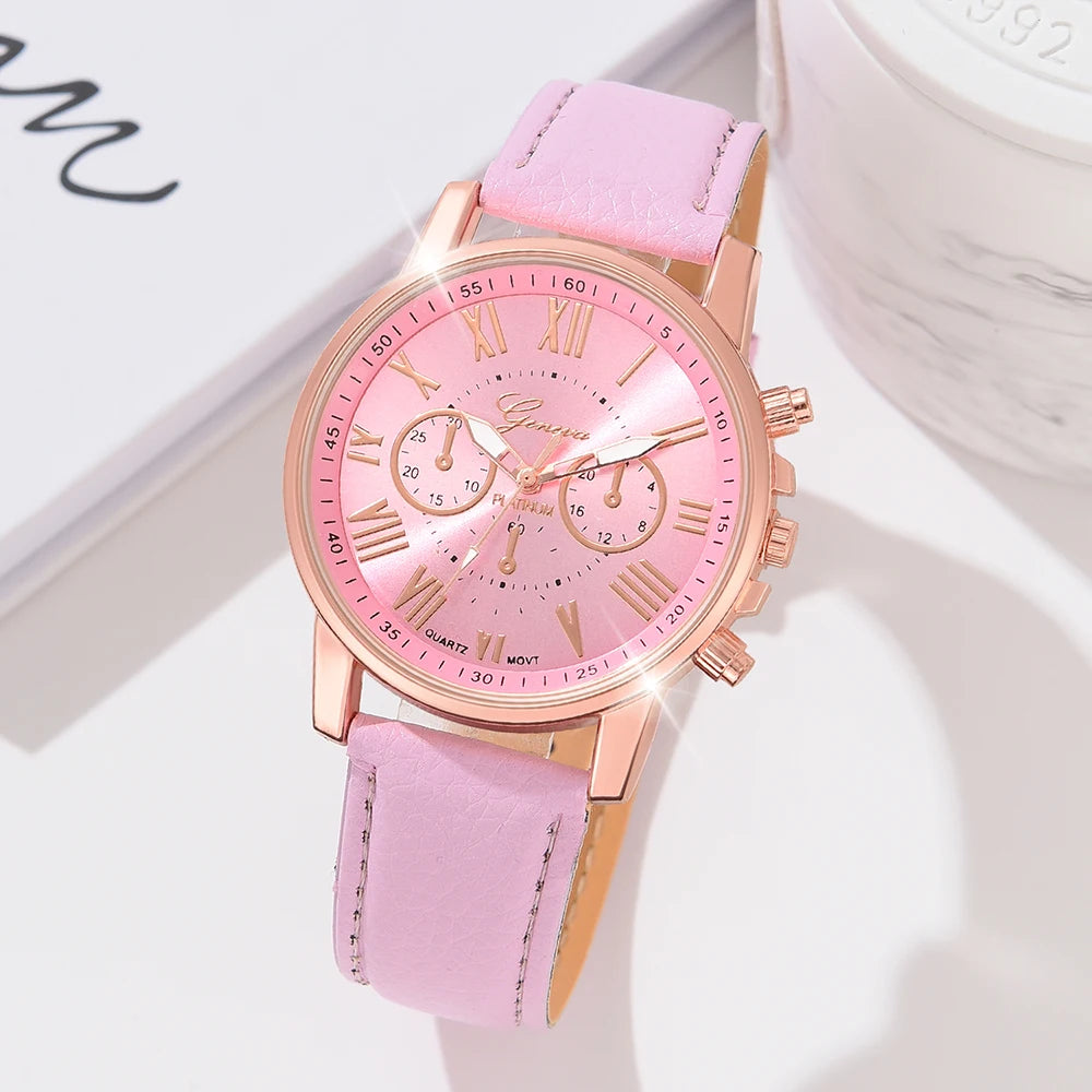 Gift-Ready Women’s Watch Set | Stylish Roman Dial and Jewelry Collection