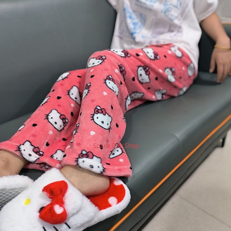 Hello Kitty Pajama Pants - Cozy Sanrio Fleece Trousers for Women