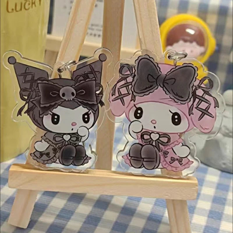 Cute Couple Keychain | Sanrio Kuromi & My Melody Acrylic Bag Charm