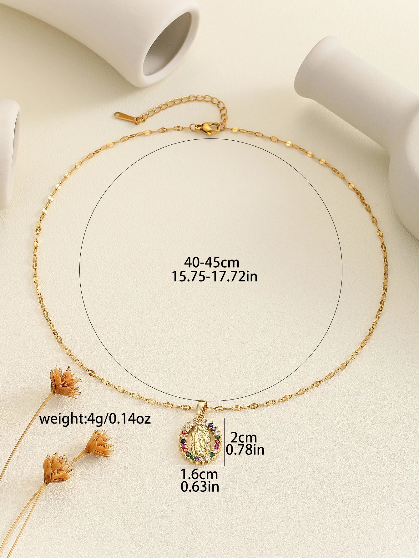 Personalized Zircon Santa Maria Series Necklace - Unique Religious Jewelry