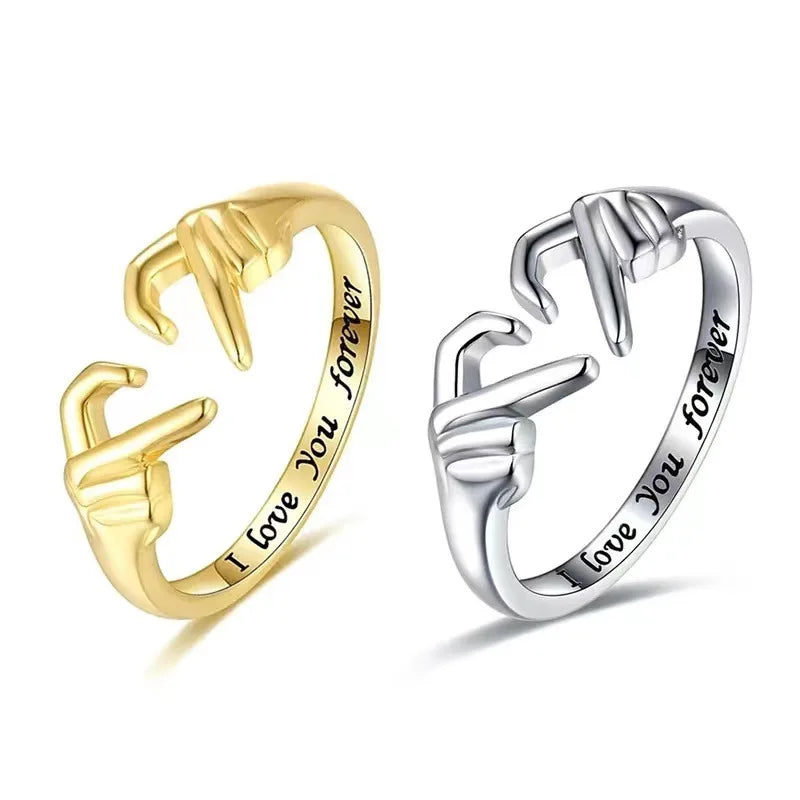 Romantic Heart Hand Hug Ring | Perfect Gift for Couples