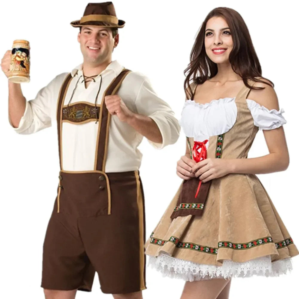 Traditional Bavarian Couple Costumes - Perfect for Halloween, Carnival, and Beer Festivals