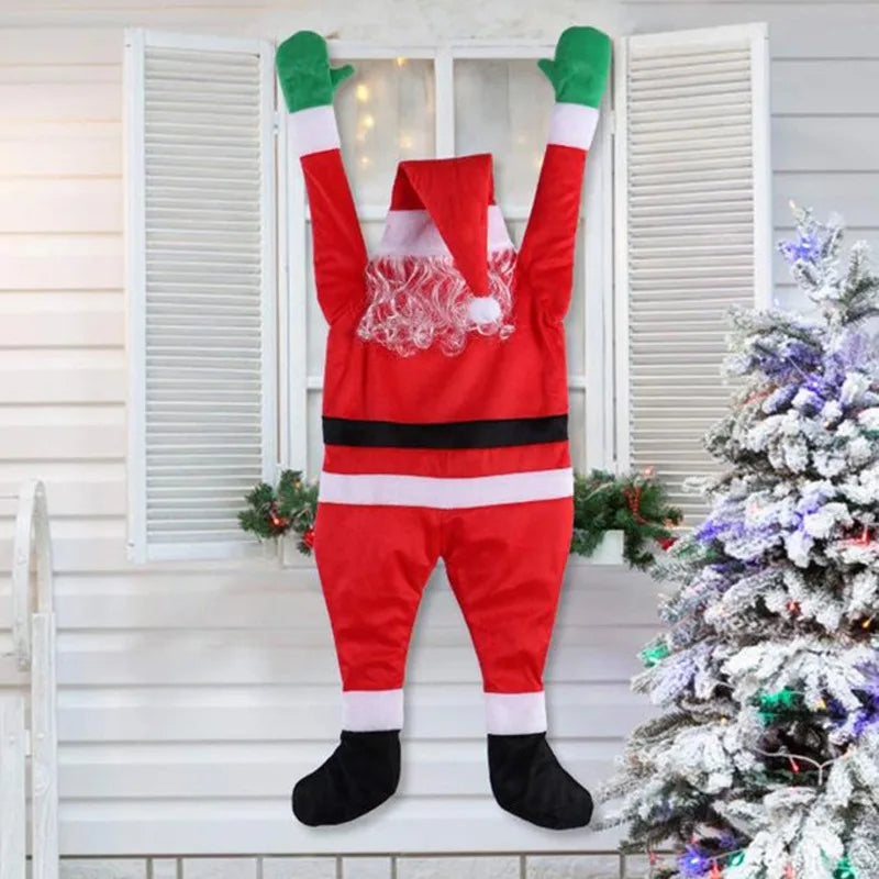 Festive Santa Claus & Snowman Tree Huggers - Christmas Decor