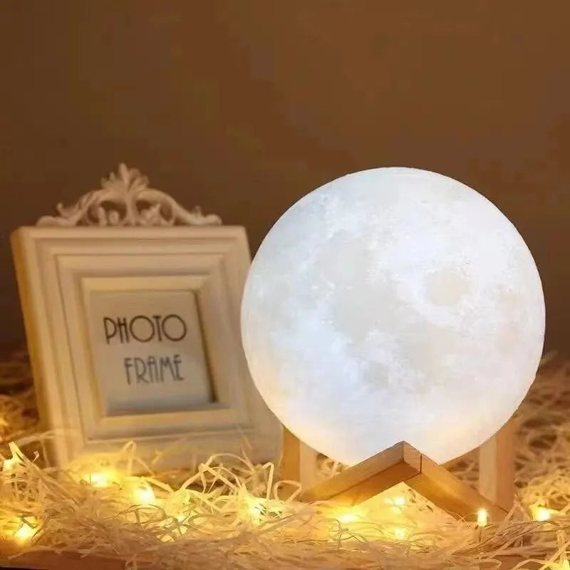 Christmas Gift LED Moonlight Lamp – 3D Printed Moon Night Light