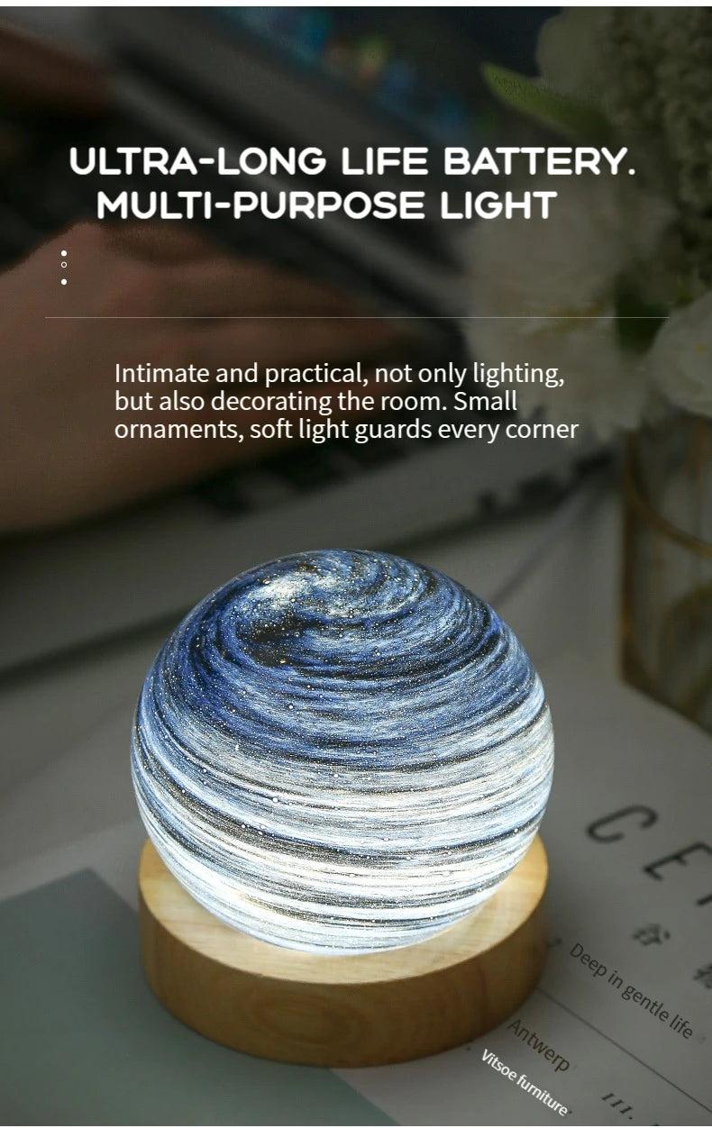 Unique 3D Moon Lamp with Wooden Stand – Ideal for Birthdays, Christmas, and Special Occasions