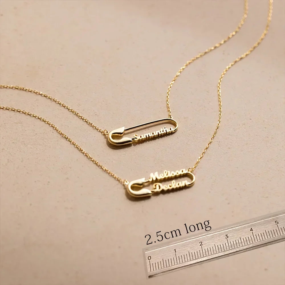 Personalized Double Name Necklace - Paper Clip Chain for Women & Men