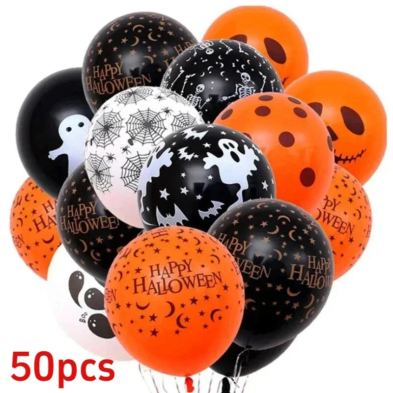 Scary Orange Pumpkin Smile Balloons | Halloween Party Decorations