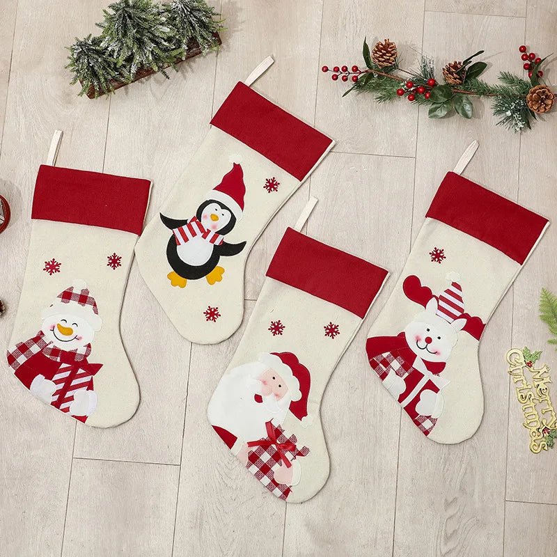 Personalised Christmas Stocking Kids Custom Family Names Xmas Stockings Sack Boy Girl Santa Reindeer Snowman Christmas Stockings