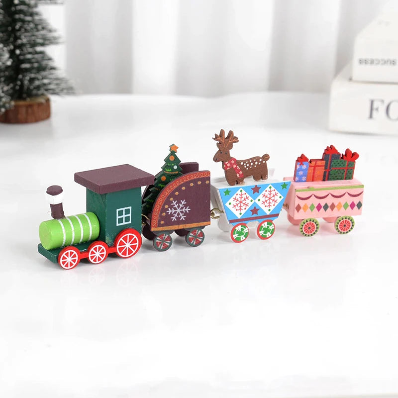 Merry Christmas Wooden Train Decoration - 2024 Holiday Decor