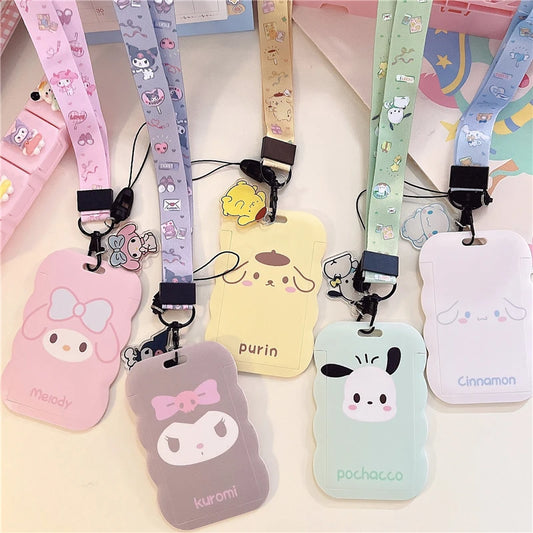 Cute Hello Kitty Card Holder Pendant with Lanyard | Kawaii Student Gift