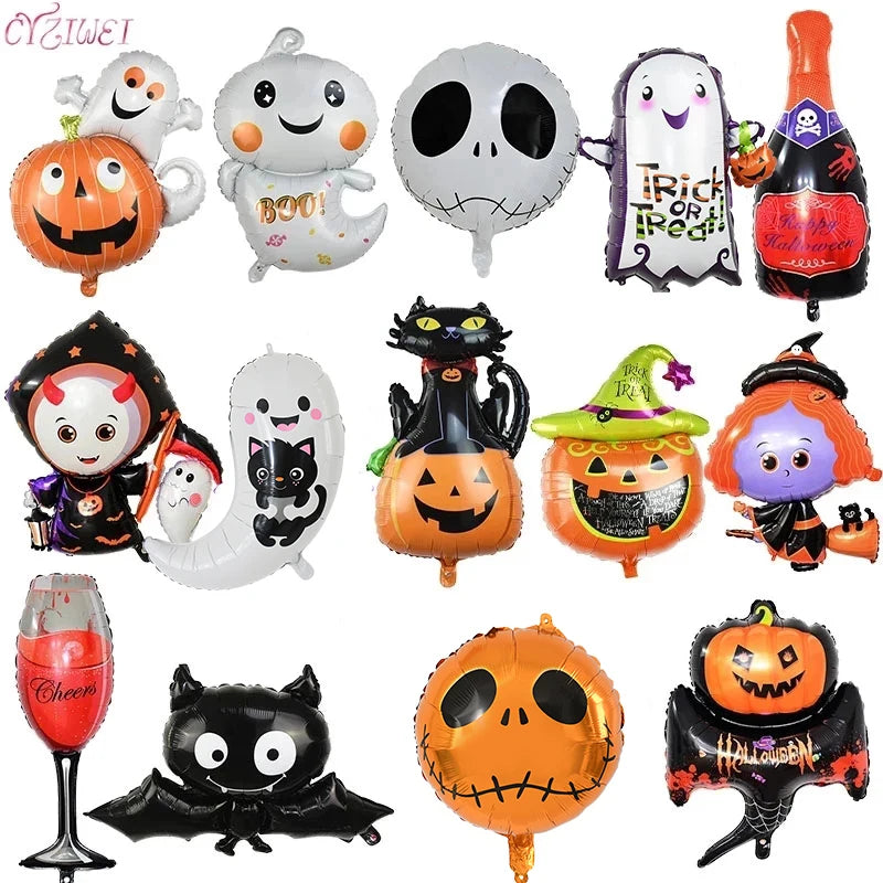 Halloween Foil Balloons - Durable & Reusable Decorations for Parties”