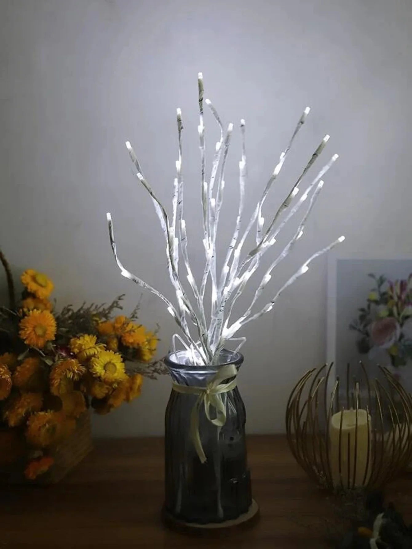 White Birch Branch Light String - Versatile LED Lights for Festive Ambiance