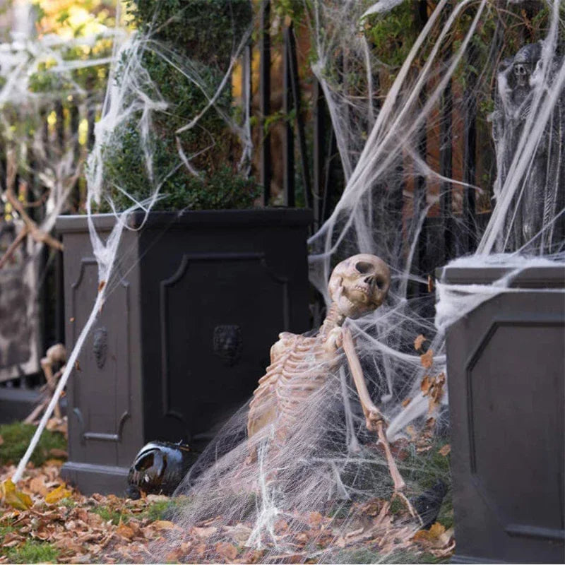 Stretchy Spider Web Halloween Decoration | Scary Party Props for Haunted Houses & Bars