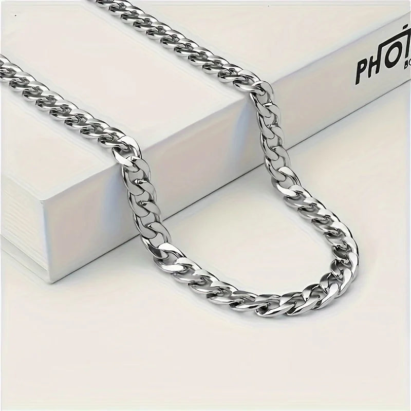 To My Husband, Boyfriend, Silver Stainless Steel Cuban Chain - Perfect Valentine’s Day Gift