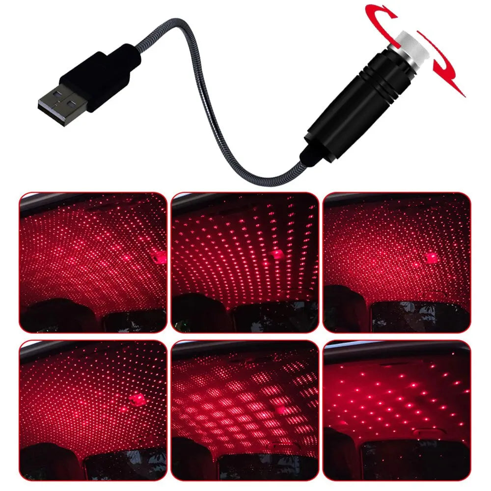 Atmospheric USB LED Star Projector – Perfect Car Accessory for Night Drives