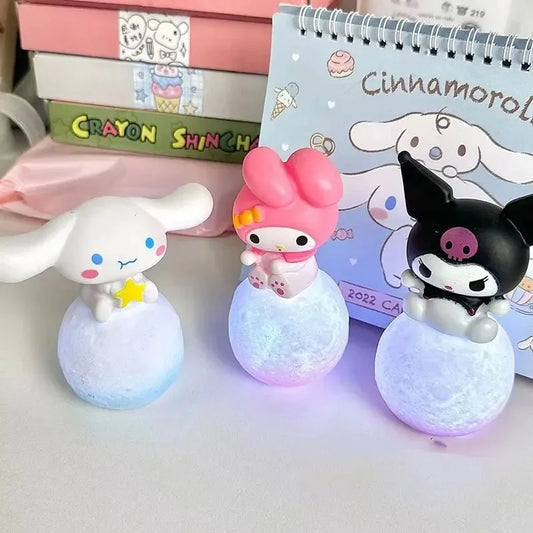 Anime Night Light Figures - Adorable Kuromi and Cinnamoroll Glow Toys