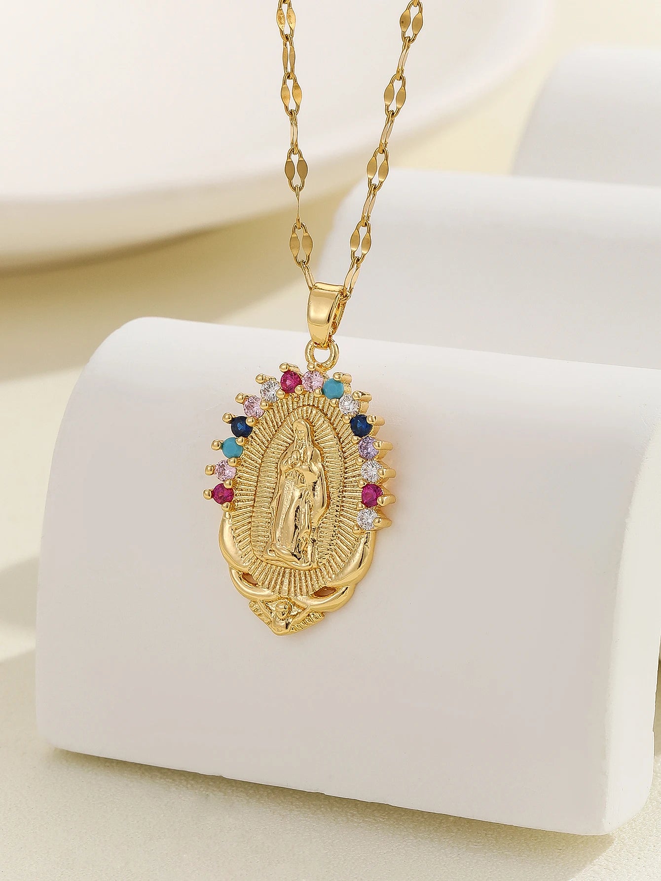 Personalized Zircon Santa Maria Series Necklace - Unique Religious Jewelry