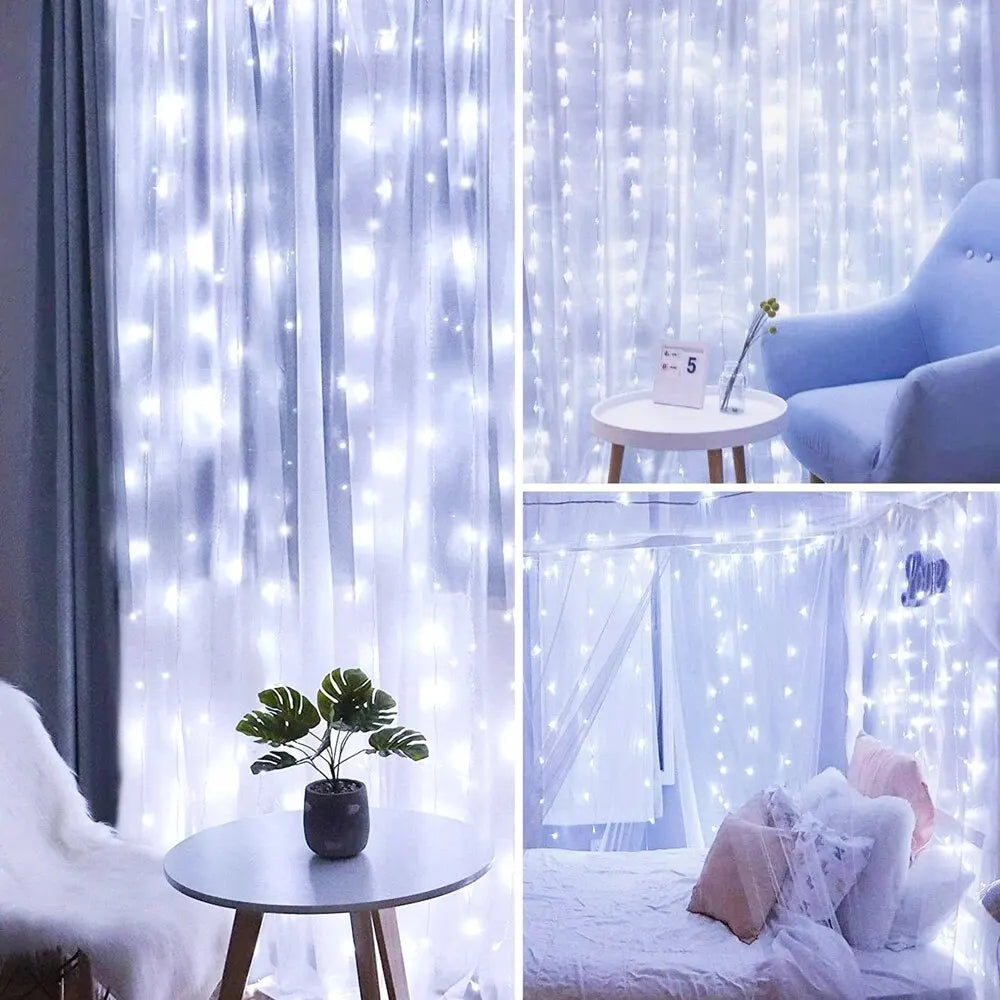 Decorative LED Garland Curtain Lights – Bedroom & Christmas Decoration